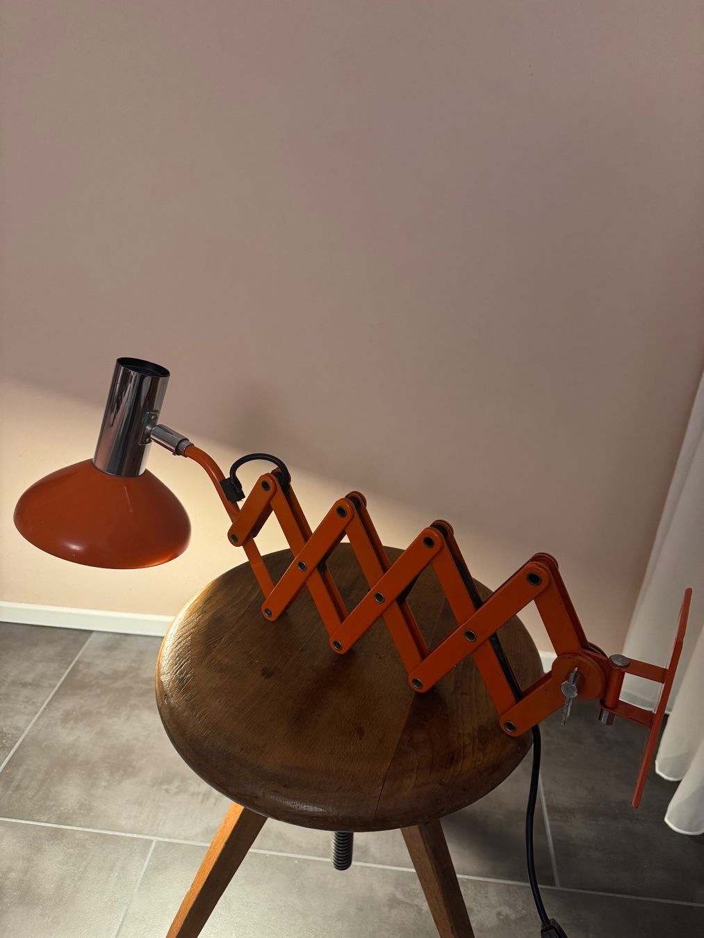 Lampade: Vintage Scherenlampe orange, Hustadt 1970er – Usato da Schaffhausen venduto da Mano99 4