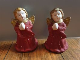 2x Weihnachtsengel - Terra Cotta, bemalt