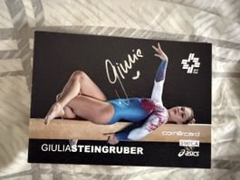 Autogrammkarte Giulia Steingruber signiert mit Rahmen von AS
