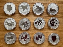 Silbermünzen lunar 2 kompletter satz
