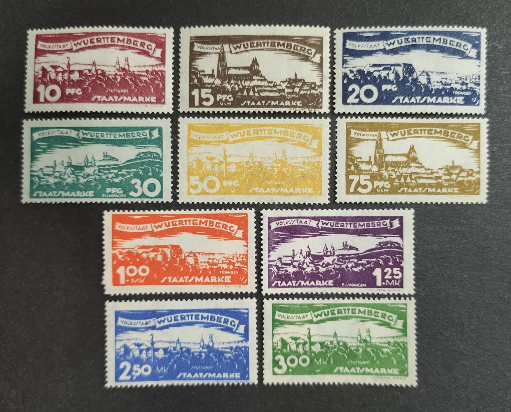 Alle Briefmarken: Württemberg 1920, Satz ungestempelt – Gebraucht aus Wil SG von Zazal