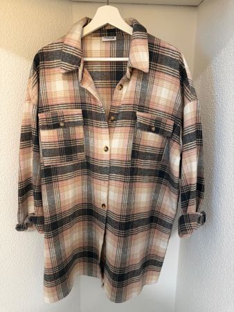 Hemdjacke / Noisy May / kariert / rosa beige / Grösse L
