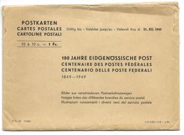 100 Jahre Eidgenössische Post 1849 - 1949 alle 10 Postkarten