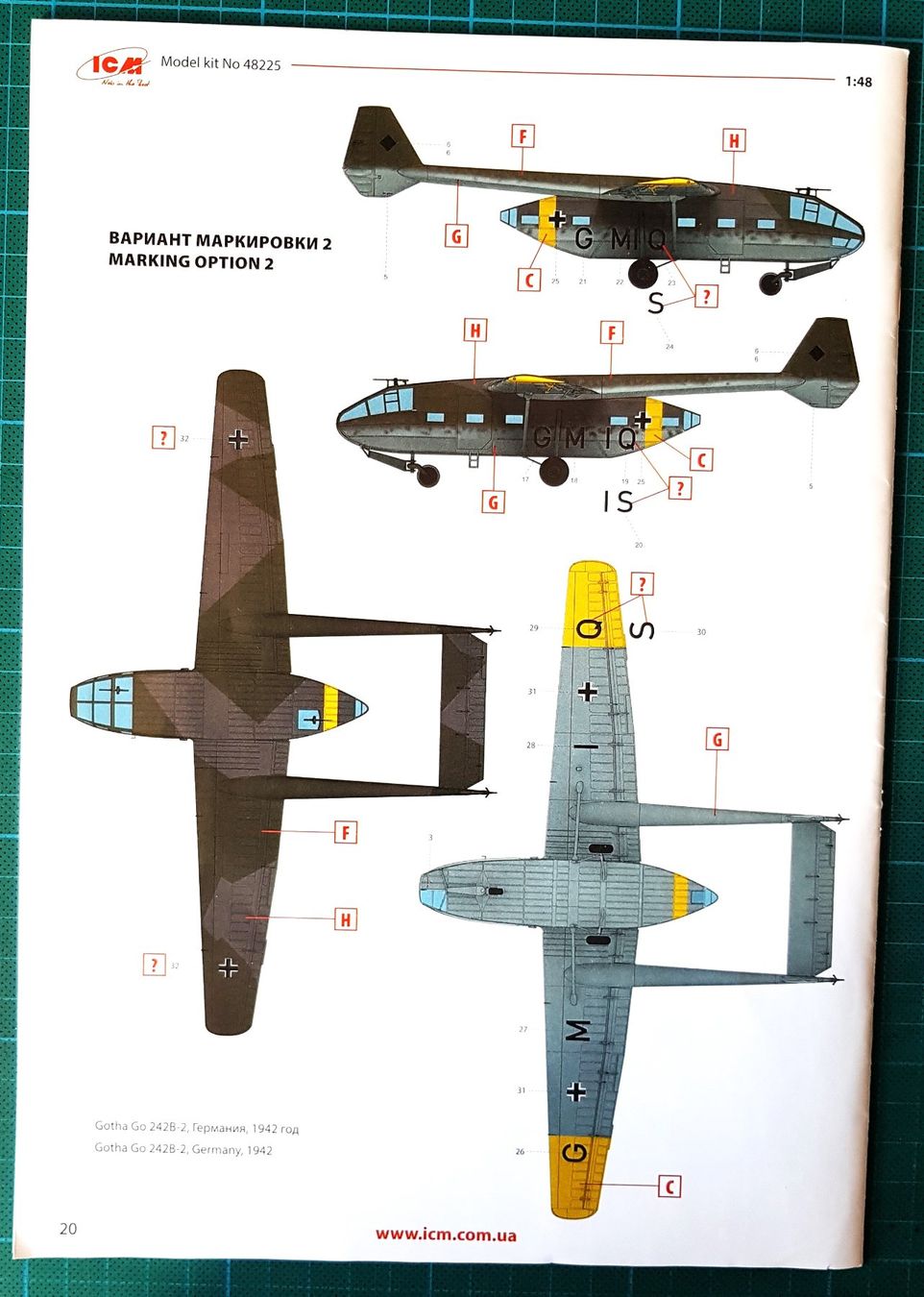 Kit di modellismo & Modellini statici: Gotha Go 242 B,    2. WK  Lastensehler   ICM  1:48 – Usato da Abtwil  SG venduto da Relluem1 5