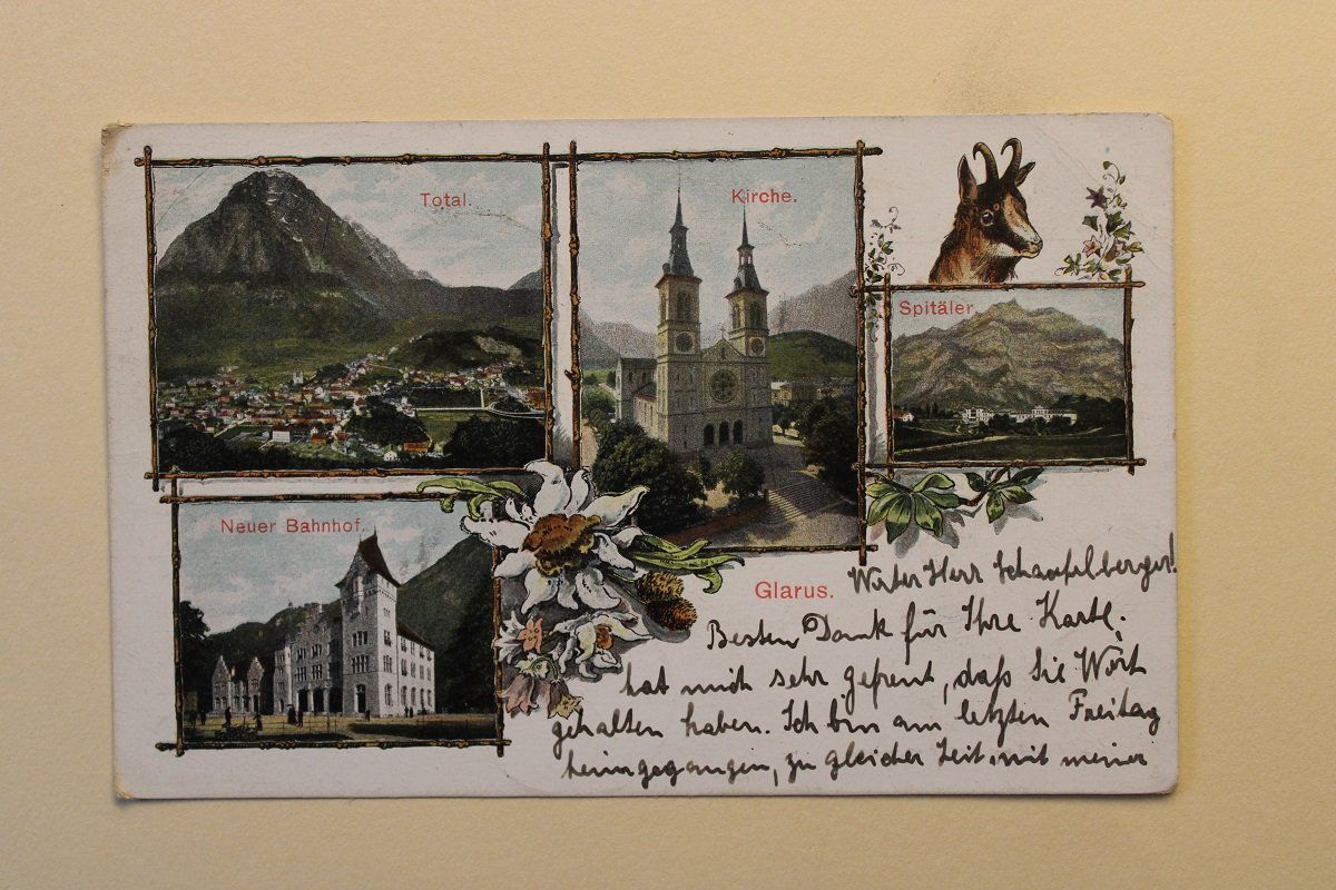 Cartoline postali: AK Glarus 24.VIII.05 – Usato da Wettswil venduto da roma010
