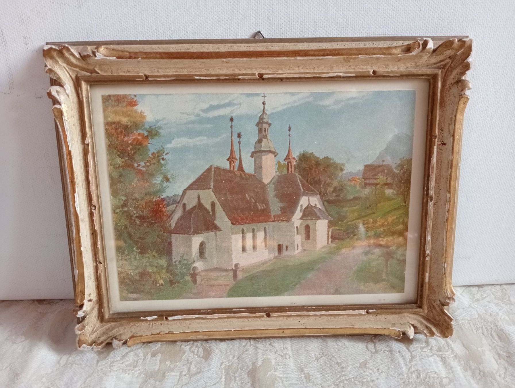 Foto & Immagini: Bild Wallfahrtskirche Herrgottswald J.Danner Holzrahmen 1947 – Usato da Oberdorf BL venduto da Barocki888