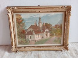 Bild Wallfahrtskirche Herrgottswald J.Danner Holzrahmen 1947