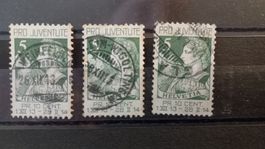 Pro Juventute J1 Briefmarken CH  (×3)