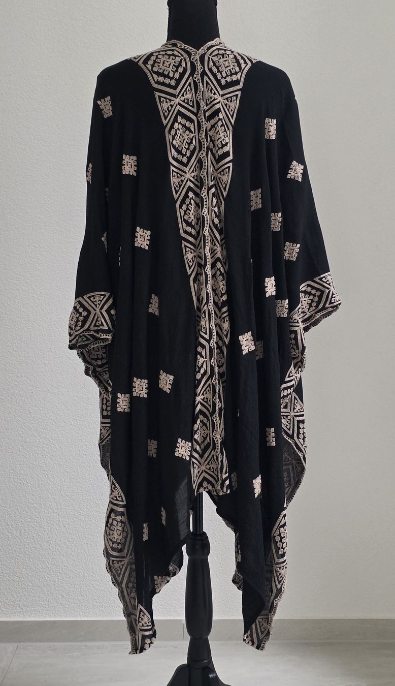 Internationale Kunst: Schwarzer Kimono bestickt one-size neu  – Neu (gemäss Beschreibung) aus Rheinsulz von Gilea 3