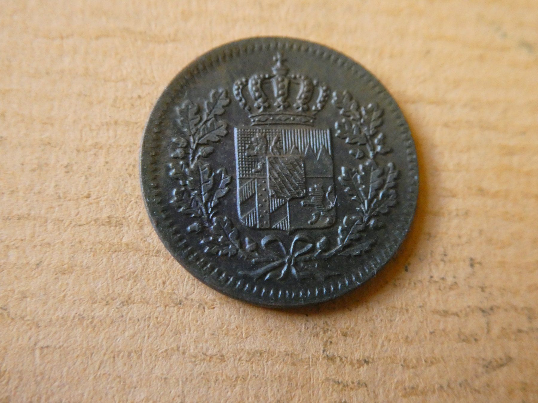 Alle Münzen: Bayern 1851, 1 Pfennig – Gebraucht aus Hinterforst von Rohusri