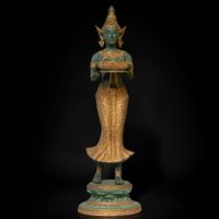 Theppanom Tempelwächter Bronze Skulptur Thailand 115 cm