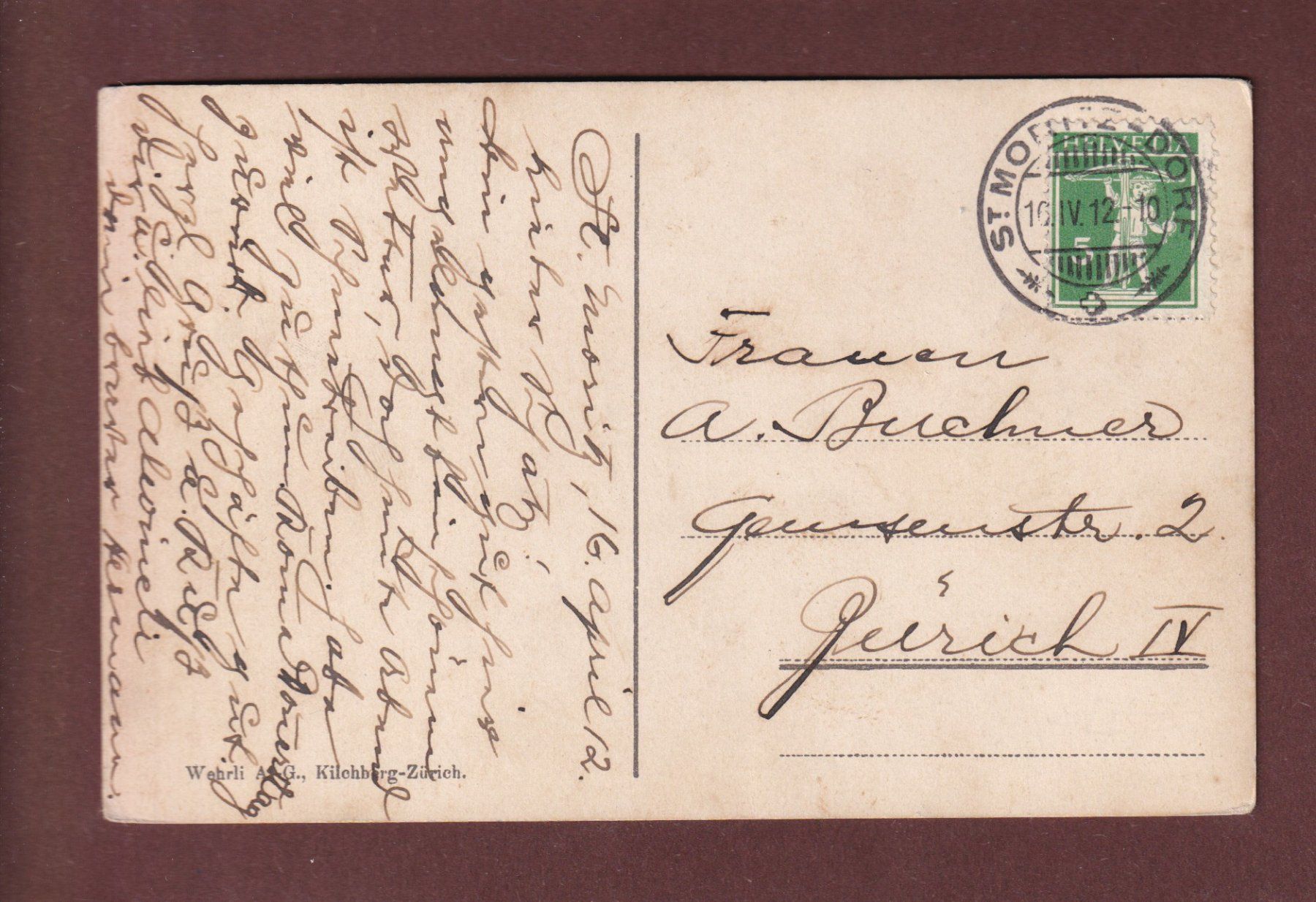 Ansichtskarten: ST. MORITZ unter Schnee - 1912 – Gebraucht aus Pully von nicecards-shop 1