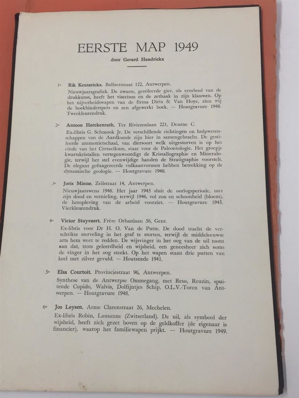 Anelli: (22) Antwerbsche Ex Libriskring 1949 – Usato da Bern venduto da Jwpm66 2