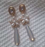 Vintage lange Ohrstecker  mit.Rosa Zirconia