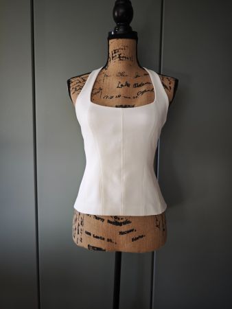 Mango Top, rückenfrei, off-white; Gr. 36