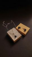 925 Silber Schmuck Set, Ohrstecker & Kette