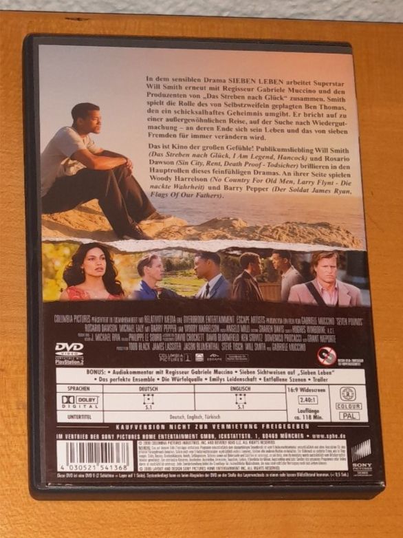 Tutti i DVDs: Sieben Leben - Will Smith - DVD – Usato da Steffisburg venduto da FutureOne 1