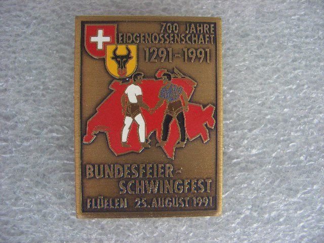 Placchette & Badge: BUNDESFEIER SCHWINGFEST 1991 FLÜELEN – Usato da Thürnen venduto da Chluuri
