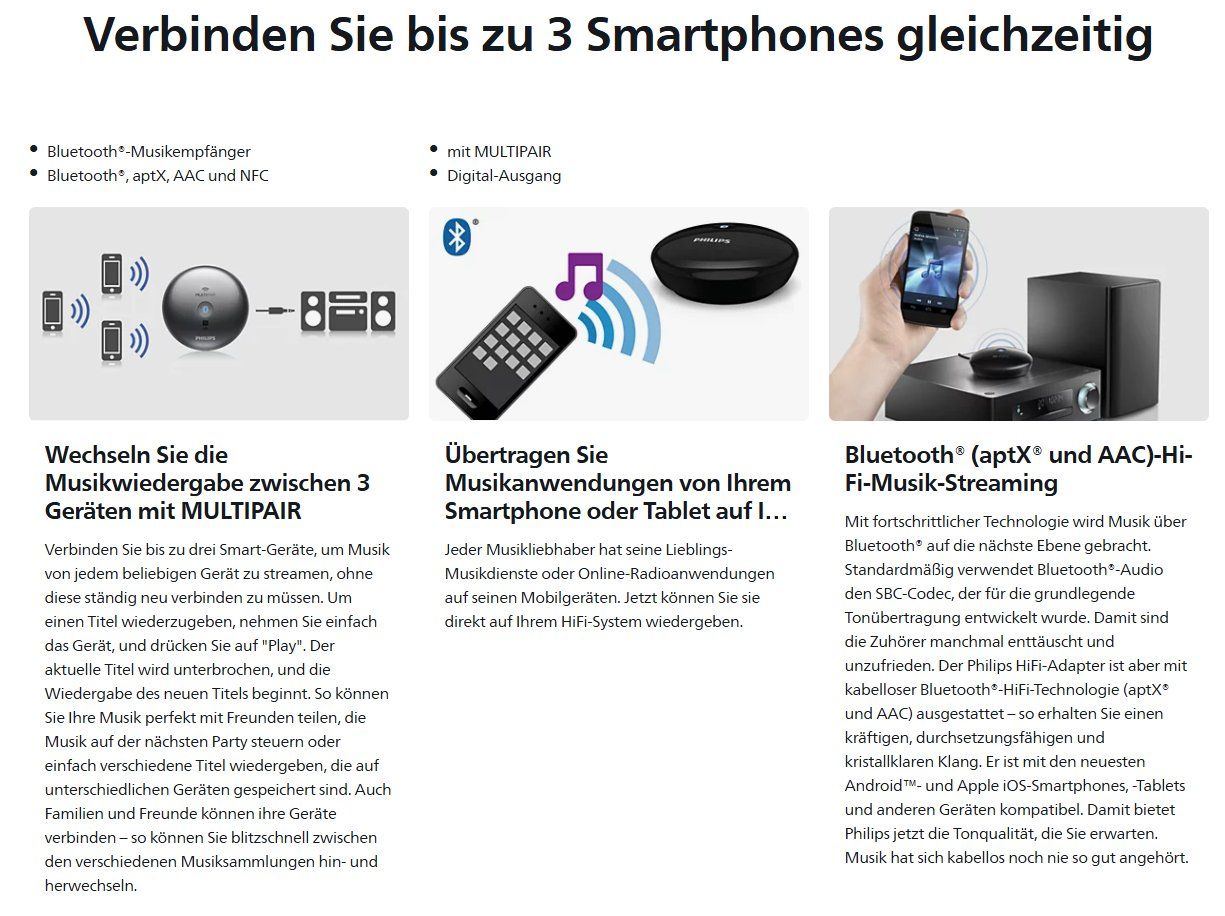 Philips Unità & Adattatore: Philips Bluetooth Adapter AEA2700/12 – Multipair & NFC – Usato da Cham venduto da Floeckli010 5