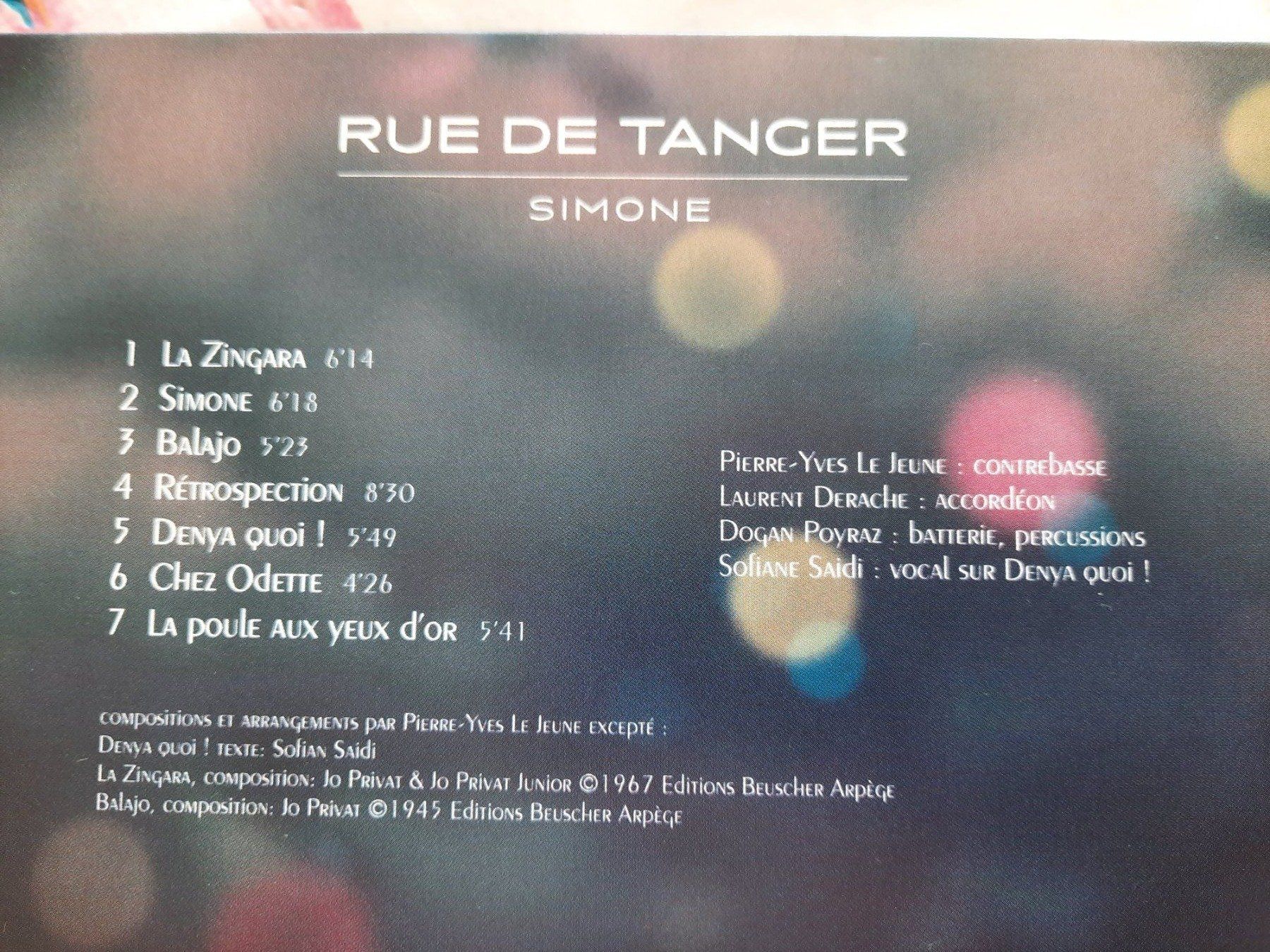 CDs: CD Rue de Tanger - Simone ( Jazz 2020 ) – Gebraucht aus Pully von bro_n52j 2