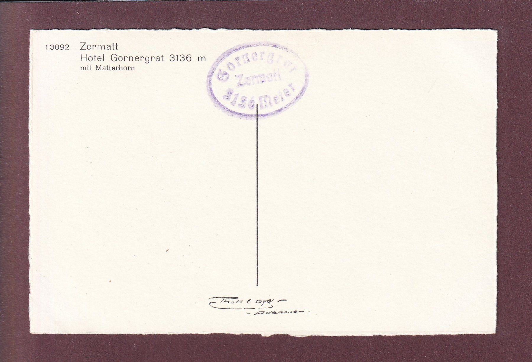 Cartoline postali: Hotel GORNERGRAT - Matterhorn – Usato da Pully venduto da nicecards 1