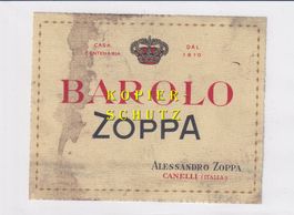 Etikette - Barolo Zoppa /bd