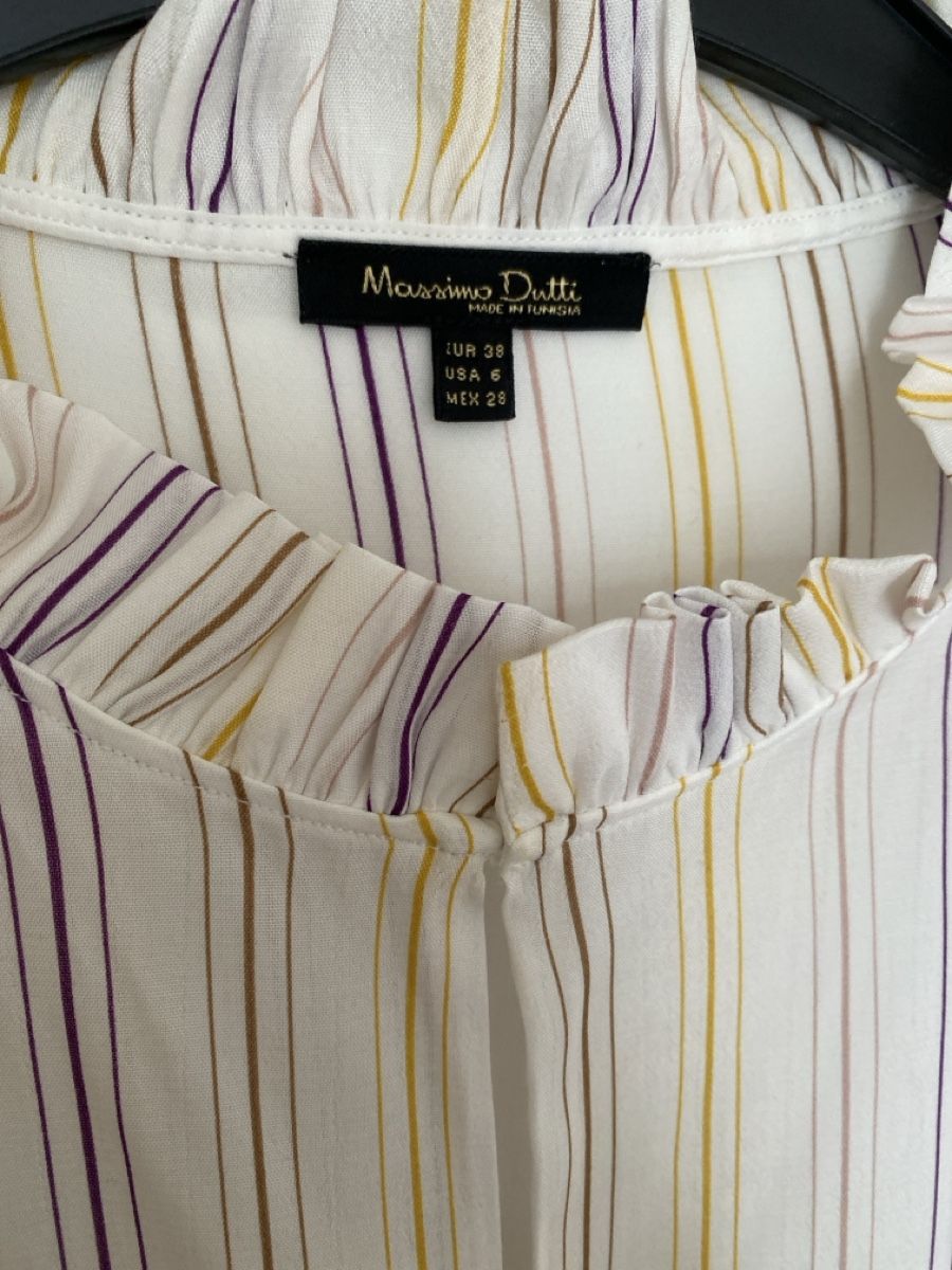 Massimo Dutti Camicette: Massimo Dutti striped ruffle neck blouse size 38, perfect fo – Nuovo (secondo la descrizione) da Herrliberg venduto da non_5qdb 2