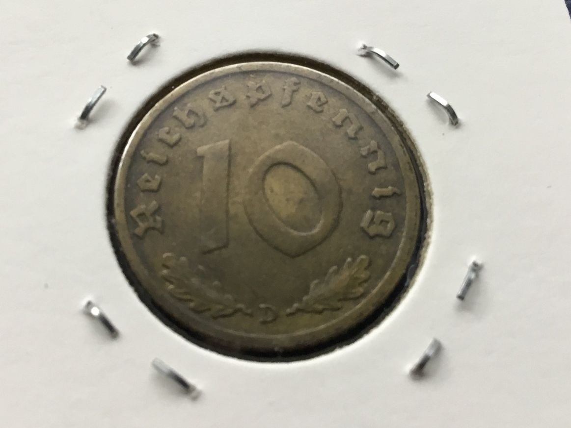 Tutti le monete: Drittes Reich 10 Reichspfennig 1937 D. – Usato da St. Margrethen SG venduto da alfapeugeot10 1