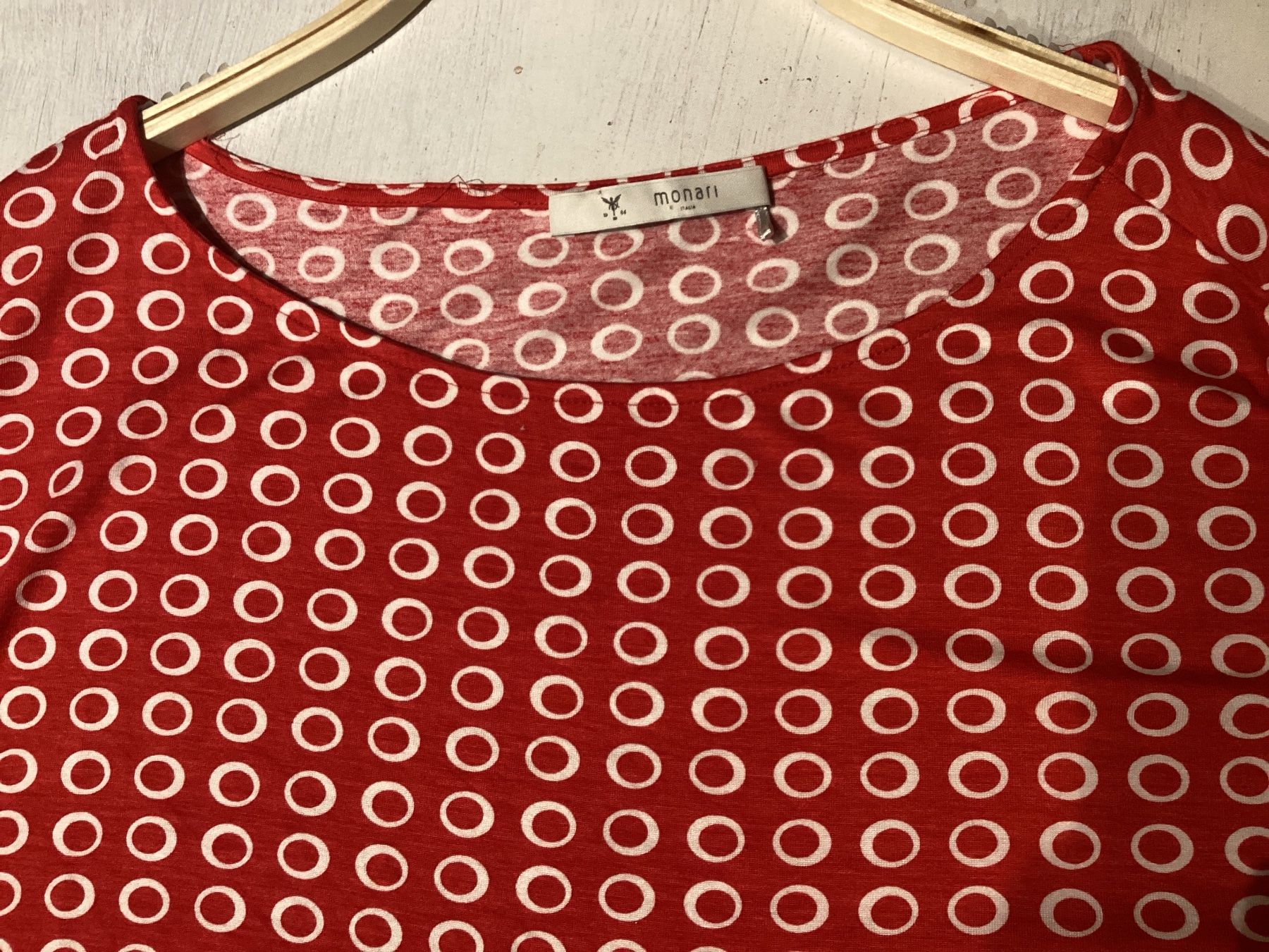 Monari Camicette: Monari Shirt Rote mit Muster, Gr. 44 94% Viscose 6% Elastane – Usato da Homberg b. Thun venduto da Homata 3