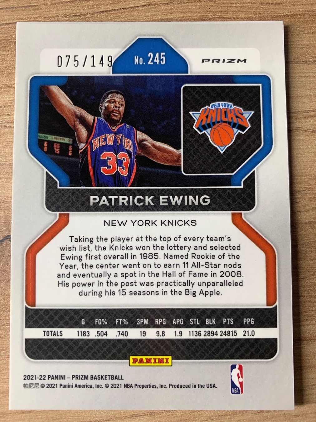 Nba Sammelbilder & Trading cards: NBA Patrick Ewing PURPLE ICE 75/149 🔥 – Gebraucht aus Netstal von Clutch79Cardz 1