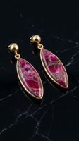 Boucles d’oreilles Jaspe Magenta en argent