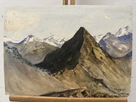 Piz Kesch Berg Gemälde Albula Alpen