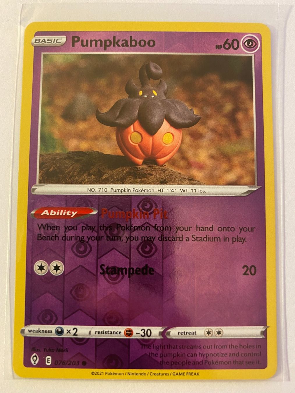 Pokémon Sammelbilder & Trading cards: Pokemon Pumpkaboo 076/203 Reverse Holo Evolving Skies EN – Neu (gemäss Beschreibung) aus Weingarten-Kalthäusern von McGmavlo