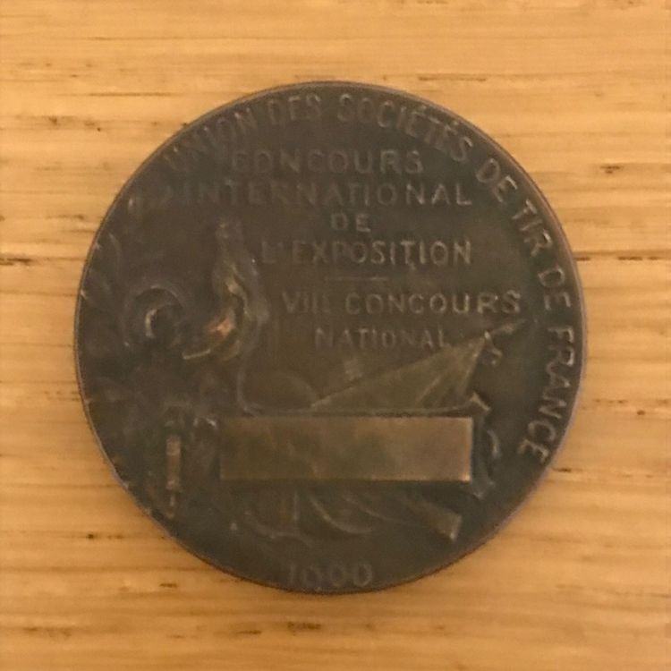 Médaille/Plaque De Tir 'Union Des Sociétés De Tir De France' - XIXe Siècle - Argent Plaqué - Collection