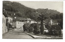 Ponte Tresa (TI) Strassenpartie am See - echte Foto um 1930