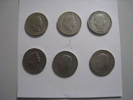 20 Rappen  1891/93/94/96/98  (22)