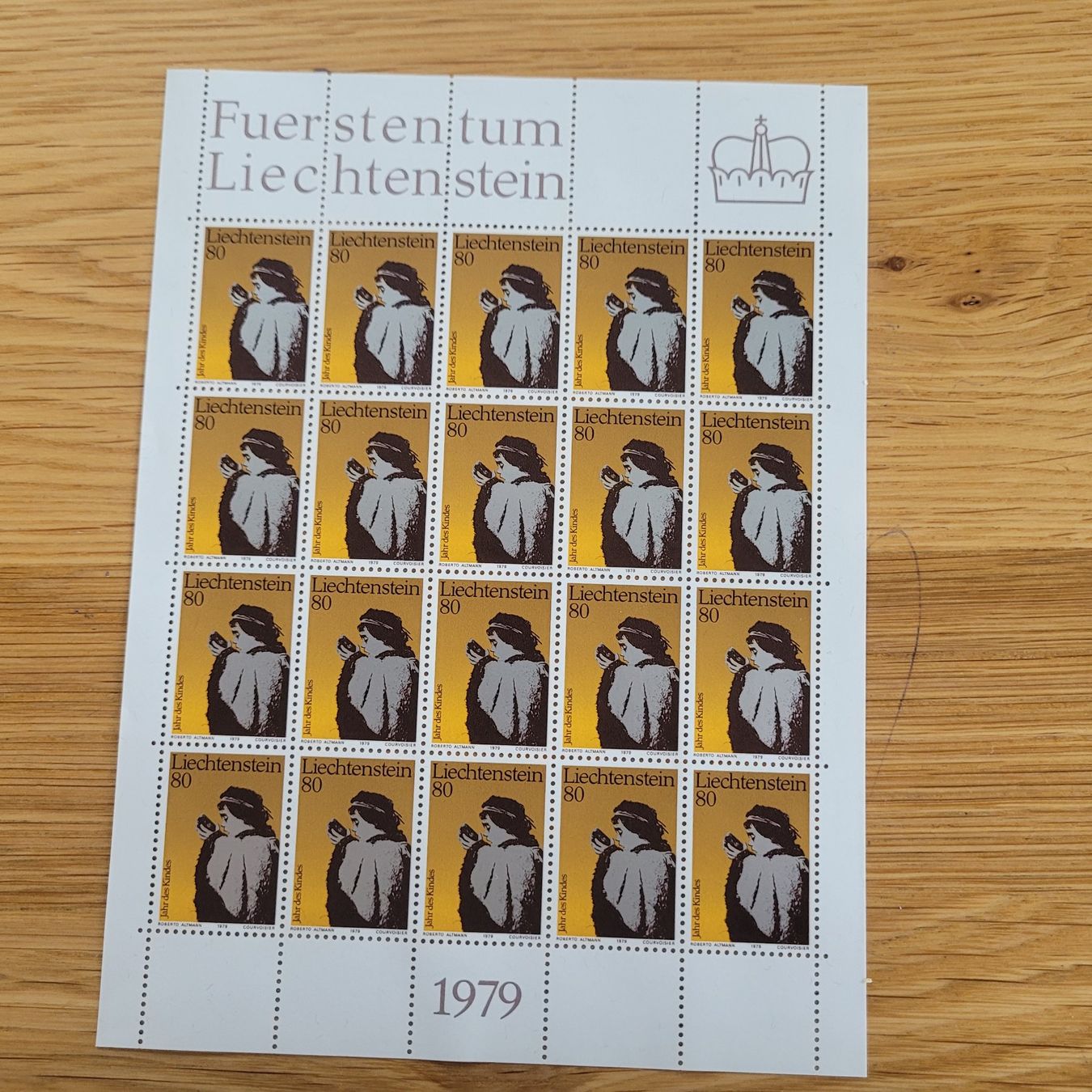 Tutti i francobolli: Kleinbogen Liechtenstein 1979 – Usato da Biel/Bienne venduto da Destockweb