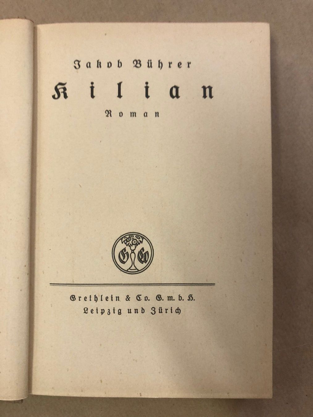 Bücher: Jakob Bührer: Kilian – Gebraucht aus Zürich von allp 1