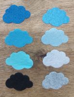 10 Stk Filz Wolken 4*2,8 cm gestanzt Felt Clouds die cuts
