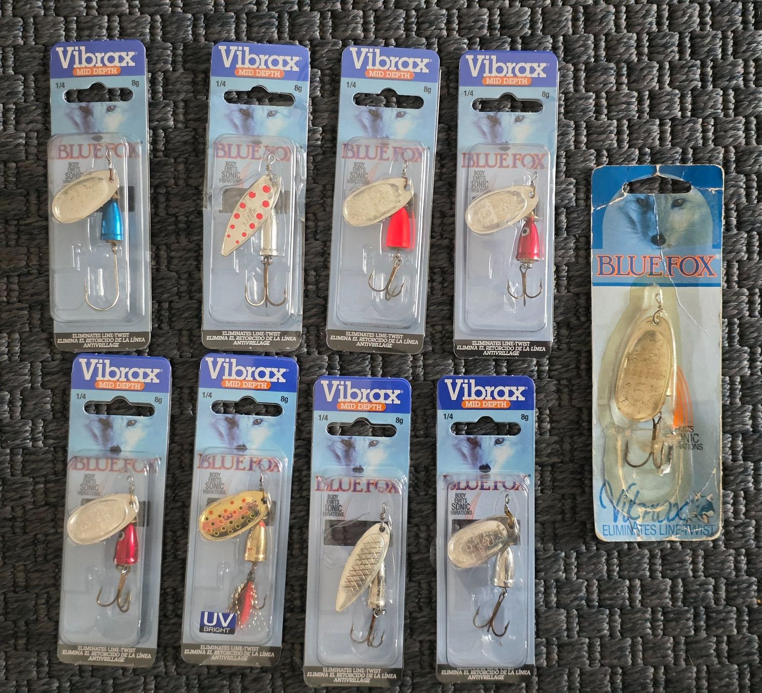 Rapala Esche: Set mit 9 Stk. Bluefox Vibrax Spinner – Usato da Lenzburg venduto da spruser_h