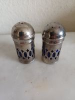 Vintage versilberte Salz- und Pfefferstreuer Höhe 5,5 cm