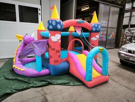Drachen Hüpfburg Happy Hop mit Bälle