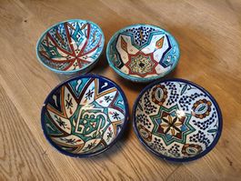 Set: 4 handgemalte Keramikschüsseln aus Fès (Marokko)