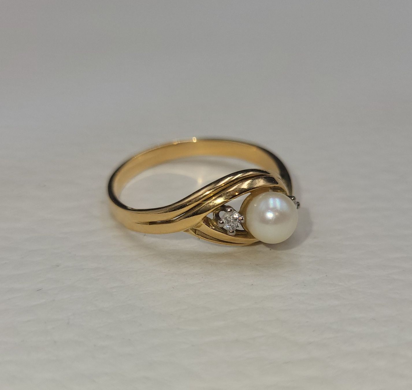 Anelli: 18 Karat 750 Gold Ring Mit Perle Und Steine – Usato da Wald ZH venduto da Dasilver 7
