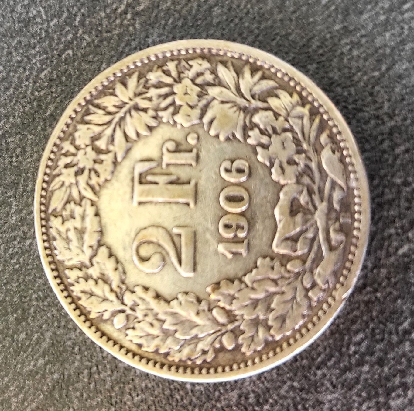 Tutti le monete: 2 FR  Münze 1906 Silber – Usato da Kriens venduto da tobi-card