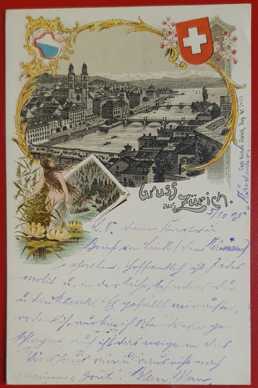 Ansichtskarten: Gruss aus Zürich 1898 – Gebraucht aus Kreuzlingen von Rschweiz1