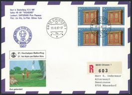 1987 Sonderbrief Dolder Ballonflug-Woche Mürren