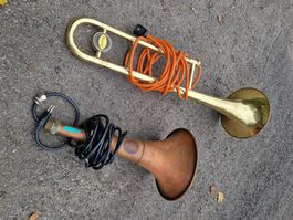 Musikinstrumente als Lampe umgebaut, Disco, Fasnacht