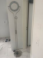 Stehlampe Metall rundes Design silberfarben gebraucht