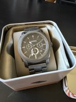 Fossil Chronograph Uhr Edelstahl dunkelgrau gebraucht